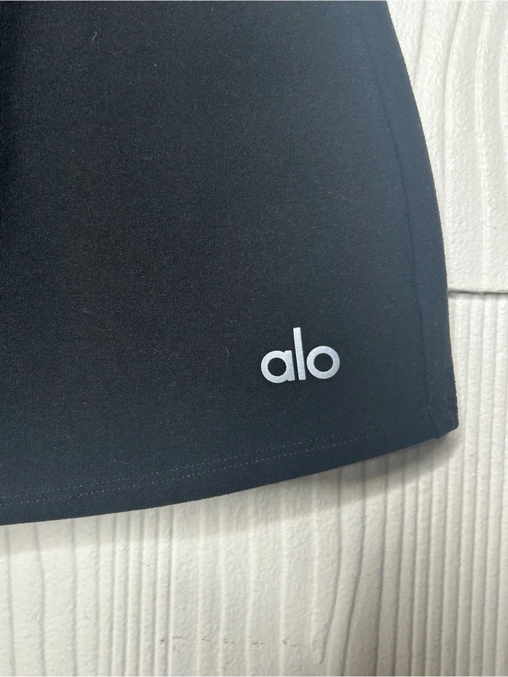 ALO Yoga Black Skater Circle Skirt with Subtle Logo